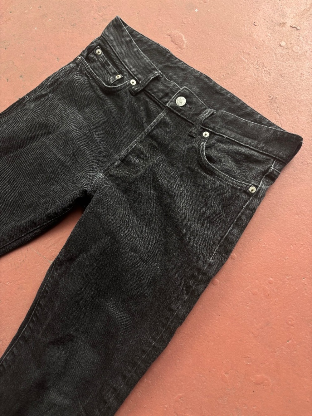 Buck Mason Maverick Slim Jeans Men’s Size 31x26 Black 14 oz Denim Button Fly